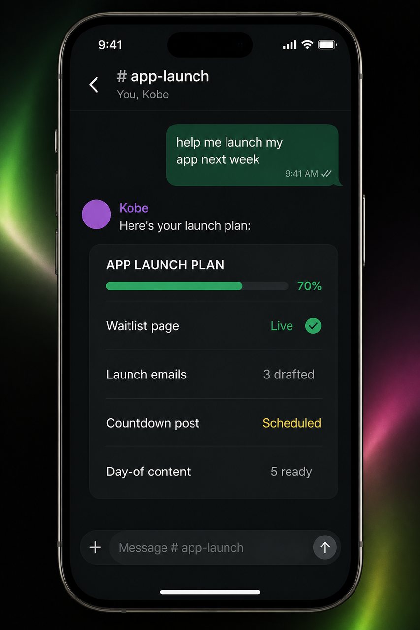 Kylon agent coordinating an app launch