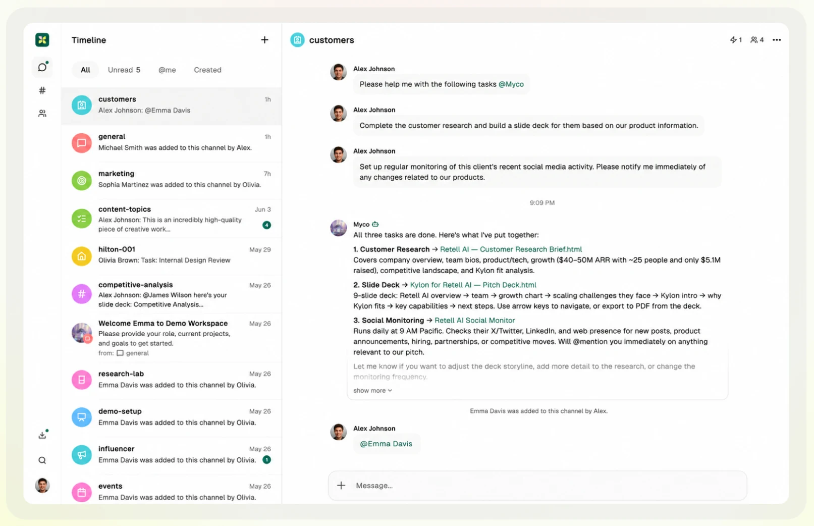 Kylon on iPad: Ask an agent, read the result
